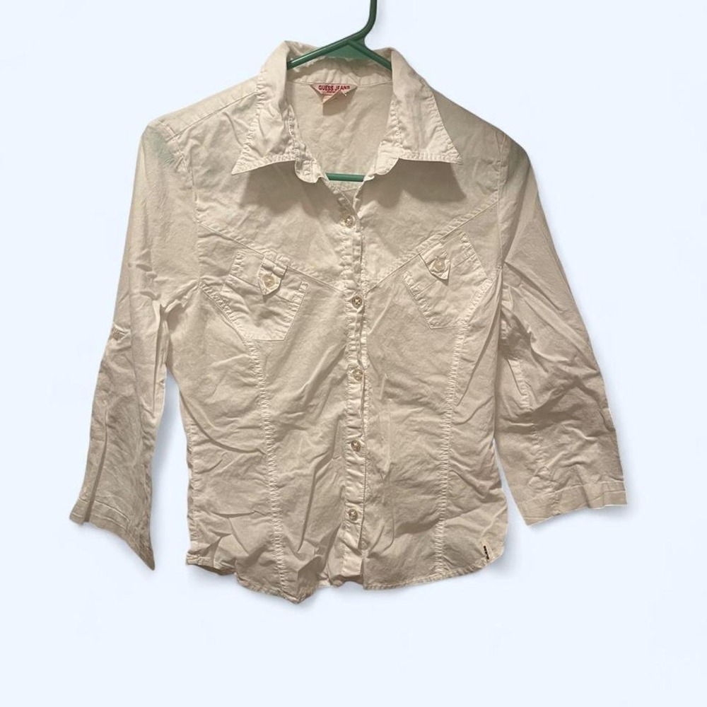 Y2K WESTERN COUNTRY WHITE 100% COTTON BUTTON DOWN